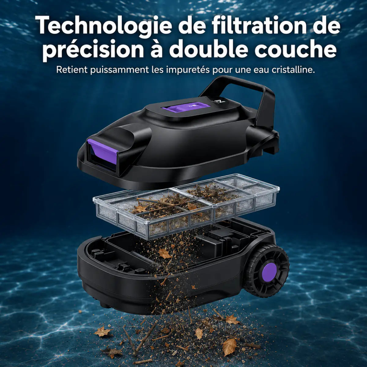 Robot de Piscine Sans Fil Double Moteur - Ma boutique
